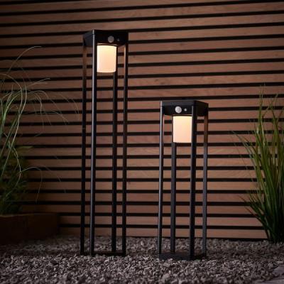 China Garden landscape ip54 square die cast aluminum pc shade outdoor led solar power pathway bollard light for sale