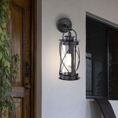 China Polycarbonate IP44 E27 Wall Lamp Decorative Aluminum Traditional Outdoor Industrial Lantern For Garden for sale