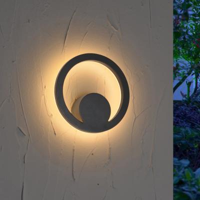 China Modern Polycarbonate Aluminum Round Shape Led Outdoor Wall Light With PC Shade for sale