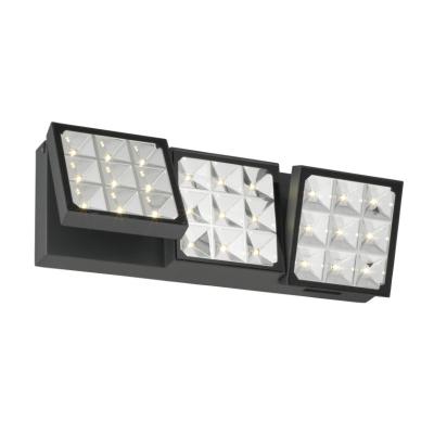 China Polycarbonate 3 Heads Rotating Cuboid Flat Outdoor Wall Lights Aluminum Adjustable Outdoor Wall Mounted for sale