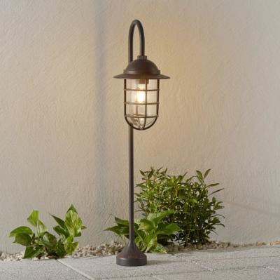 China Garden vintage ip44 canopy shade arm e27 glass aluminum die casting outdoor garden bollard lamp light for sale