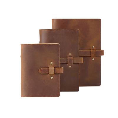 China Handmade A6 Hardcover Notebook Vintage Genuine Leather Binder Daily Notebook zu verkaufen