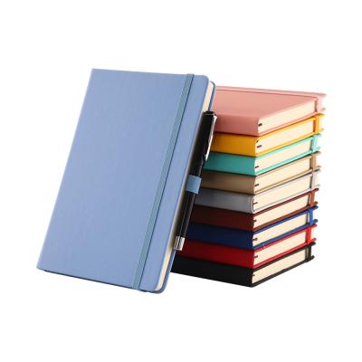 China Classic A5 Hardcover Notebook Journal Hardcover Book Notebook with Pen Buckle High Quality PU Leather Notebook for sale