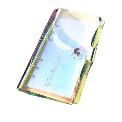 Κίνα 6 Ring Binder Mini Laser Hologram Binder Mini Clear Loose Leaf PVC Refillable Binder A5/A6 προς πώληση