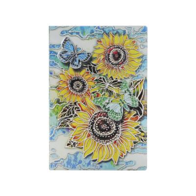 中国 Chinese Leather Hardcover Travelers Notebook A5 3D Journal Flowers Vintage Embossed Notebook Multicolor 販売のため