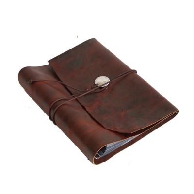 中国 A4 Hardcover Vintage Notebook Diary 4-Ring Binder Drop Book Genuine Leather Photo Album 販売のため