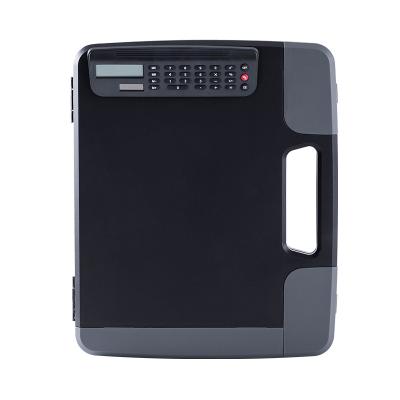 China A4 Box Foldable Plastic Waist Clip Clipboard Storage Hanging Clipboard with Calculator and Pen Holder Foldable Plastic Clipboard for sale