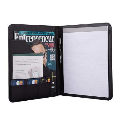 Китай Leather Zipper Padfolio Folder Padfolio Resume Folder Presentation Folder with Leather A4 Notepad продается