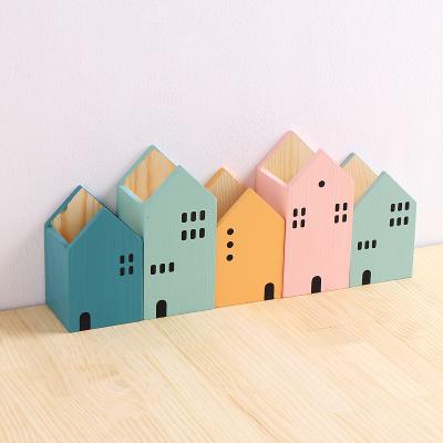 China Japan Style Decor Wooden Desk Home Accessories Pencil Stand Desktop Storage Organizer for Pen, Brush Te koop