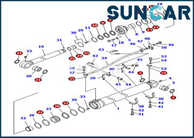 China Arm Sealing Kit 707-99-76150 7079976150 Cylinder Repair Seal Kit For PC800-8K PC800LC-8 Models Komatsu for sale