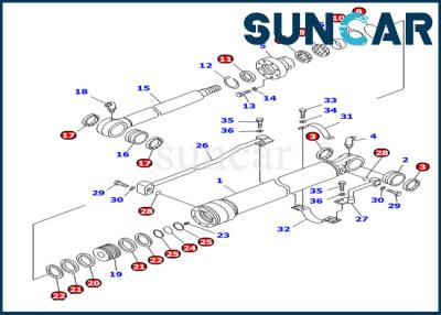 China Eimer-Zylinder-Service-Kit Inner Repair Oil Seal-Ausrüstung KOMATSU PC100-6 Teil-707-98-27620 lange einfettende zu verkaufen