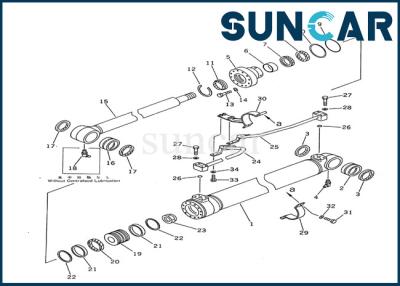 China 707-98-36200 Boom Cylinder Seal Kit Komatsu Equipment Models PC100-5 Inner Repair Service Kit for sale