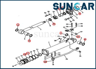 China 135-63-05050 Komatsu Cylinder Sealing Kit Standard Size Bulldozer Lift Repair Seal Kit for sale