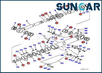 China Komatsu 707-99-78630 Bucket Cylinder Seal Kit Service Kit PC1000-1 Excavator Packing Kit for sale