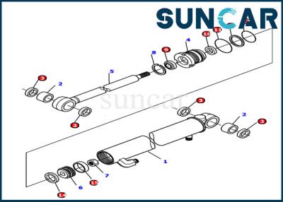 Cina 878000500 corredo della guarnizione di misure PC12R-8 delle parti di Kit Komatsu Hydraulic Cylinder Spare della guarnizione del cilindro del braccio in vendita