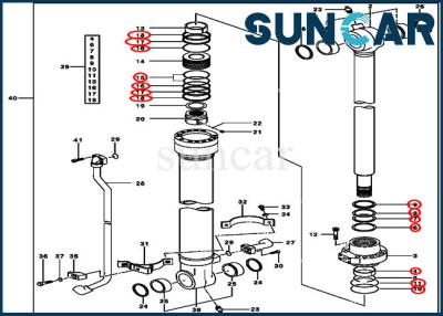 China Bucket Cylinder Seal Repir Kit AH173451 For John Deere 2154D 200CLC 225CLC Models for sale