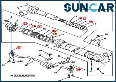 China Dichtungs-Kit Left Right Boom Cylinder-Reparatur-Sets 230LC 230LCR John Deere AT196466 zu verkaufen