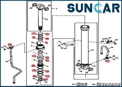 China John Deere FYA00010734 Hydraulic Boom Cylinder Sealing Kit For 2954D 290GLC 270DLC Excavator for sale