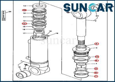 China 4240084 Blatt-Rollsiegel Kit Excavator Hydraulic Service Kits für 595D John Deere zu verkaufen