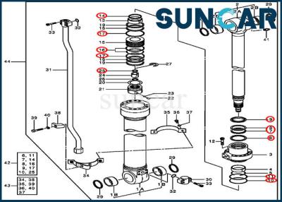 China 4364916 super lange Boom-Arm-Zylinder-Komponenten für Reparatur-Dichtungs-Ausrüstung 200LC JOHN DEERE zu verkaufen