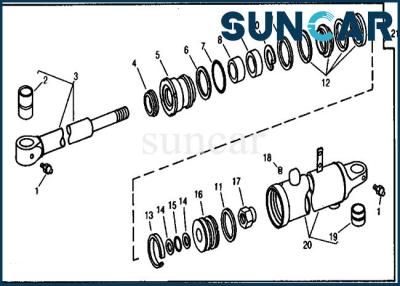 China Sello Kit Excavator 690C John Deere Hydraulic Repair Kit de la reparación del cilindro del brazo RE18951 en venta