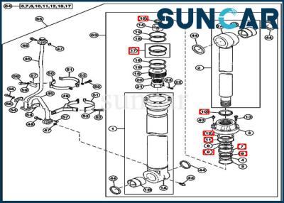 China 4614814 Excavator Boom Cylinder Service Kit Fits 750 800C JOHN DEERE Replacement Seal Kits for sale