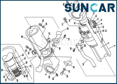 China Excavador Inner Repair Kits de la correa eslabonada de la CAJA del equipo CX240 CX290 del lacre del cilindro del cubo LZ00444 en venta