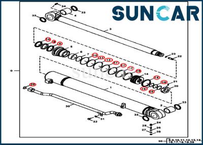 China Hydraulische versiegelnde Arm-Zylinder-Reparatur-Dichtung Kit Fits 75G 85G John Deere der Ausrüstungs-FYD00006230 zu verkaufen