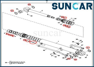 China Rollsiegel Kit Replacement Service Kit For John Deere 60D 60G des Arm-FYD00000086 zu verkaufen