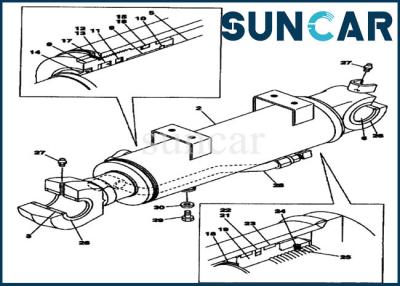 China Rollsiegel-Reparatur-Kit Fits-FALL CX130 CX130B der Räumschaufel-LQU0245 hydraulischer Bagger Models zu verkaufen