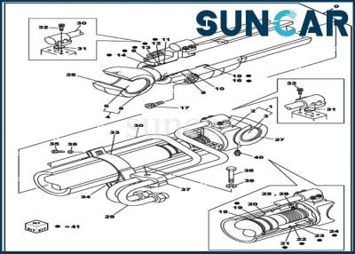 China Reparación Kit Hydraulic Service Kit del cilindro del auge del caso LZ010930 de CX210C LC CX210D LC en venta