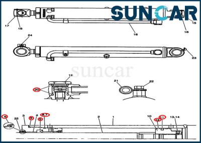 China Equipo del lacre del cilindro hidráulico del caso CX36 CX31 del OEM del equipo PW01V00046R300 del sello del cubo en venta