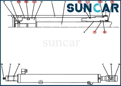 China Equipos hidráulicos del reemplazo del caso de Kit Excavator CX17B del sello de la reparación del cilindro del cubo PU01V00035R300 en venta