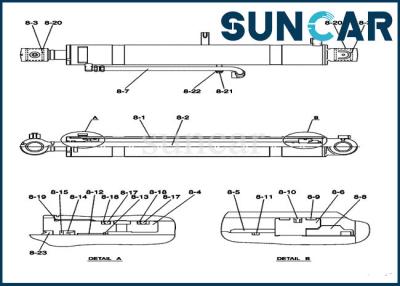 China Excavador compacto Boom Seal Kit de la caja del equipo de reparación del sello del cilindro hidráulico PY01V00043R400 CX50B en venta