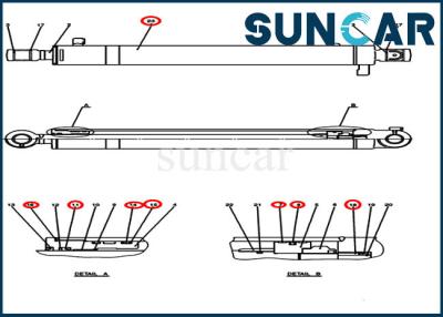 Chine Excavatrice Arm Seal Repair Kit Hydraulic Cylinder Replacement Kits du cas PH01V00037R400 de CX50B à vendre