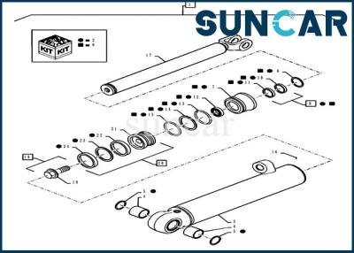 China 87434292 Lift Cylinder Repair Seal Kit Fits Case 521D 521F 521E Models Loader Replacement Parts for sale