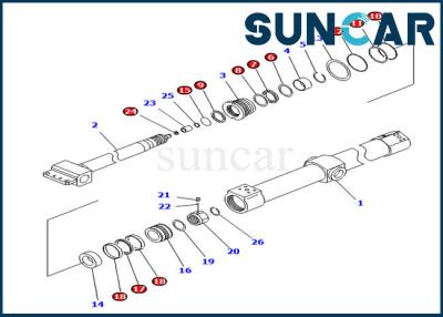 China Seal Kit KB3011A-00222 Slide Cylinder Repair Kit For Komatsu PC200SC-7-M1 PC200SC-6 Telesco Arm for sale