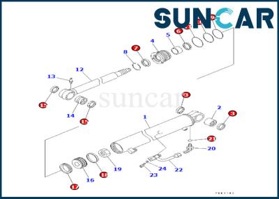 China 707-98-22840 7079822840 Komatsu Arm Cylinder Seal Repair Kit Fits PC30R-8 Arm Cylinder Seal Kit for sale