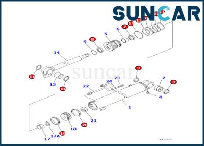 Chine Phoque Kit For PC30R-8 PC35R-8 de cylindre du boom 707-98-29600 de Kit Komatsu 7079829600 de joint de service de cylindre de boom à vendre