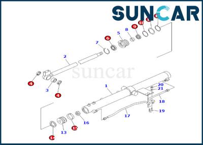 China 707-98-12320 7079812320 jogo do selo do reparo do cilindro do braço da corrediça de Kit For PC50UU-2 KOMATSU do selo do cilindro do braço da corrediça à venda