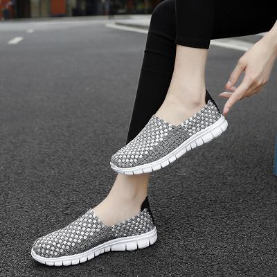 China Breathable Customized Slip On Woven Shoes Ladies Slip On Sneakers Handmade Stretch Woven Shoes Fashion Shoes For Women Ladies Sneakers 2022 for sale