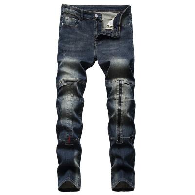 China Color Fade Proof 2022 new men's stretch men's nostalgic personality fashion stitching pants European and American men's jeans for sale