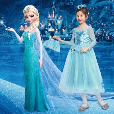 China Anti-Wrinkle Trends New Frozen Elsa Costume Kids Dress Princess Girl Disney Dress Costume For Party for sale