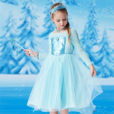 China Genuine/Safe/Attractive Christmas Halloween Costume Elsa Dress Best Princess Dress Frozen Up Clothes for sale