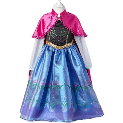 China High Quality Genuine/Safe/Comfortable Anna's Girl's Frozen Princess Cosplay Halloween Costume Dress for sale