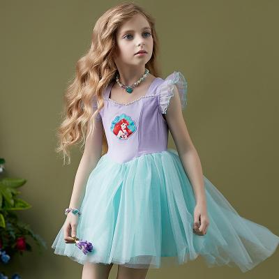 China New Genuine/Comfortable/Daily/Safe Disney Princess Ariel Dress Mermaid Costume Kids Princess Dress Party for sale