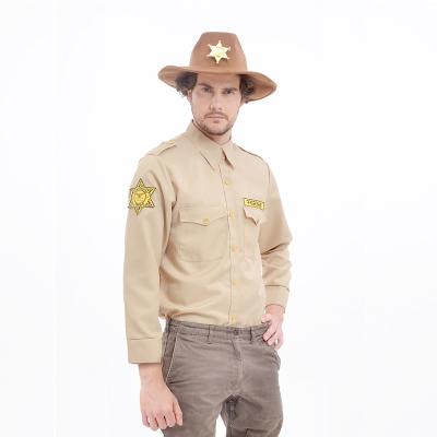 China Sheriff Men's Military Uniform Lightweight Breathable Shirt Halloween Costume Adults for sale