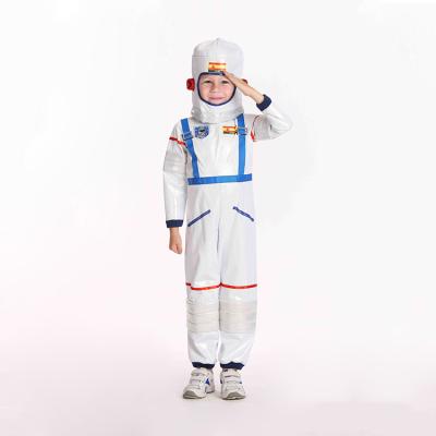 China HS-1504-008 White 100% Polyester Umpsuit And Hat Astronaut Cosplay Costumes For Boys for sale