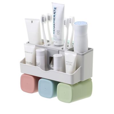 China Bathroom Multifunctional Magnetic Toothbrush Holder Fashional Toothbrush Holder Shelf Family Multifunctional Toothbrush Holder for sale