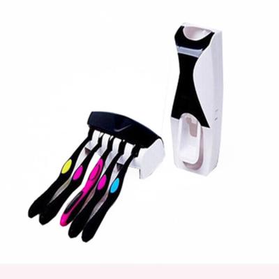 China Hot Selling 5 Kids Toothbrush Travel Holder /Set Wall Mount Holder Automatic Cute Home Automatic Toothpaste Dispenser Viable for sale